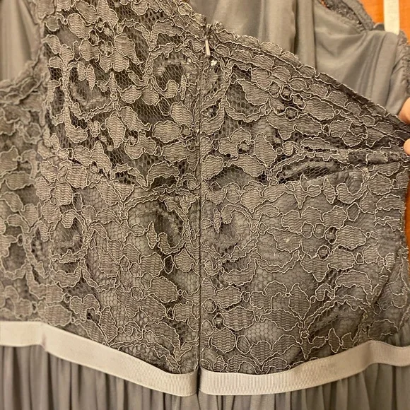 DAVIDS BRIDAL ONE SHOULDER LONG DRESS - Picture 4 of 13